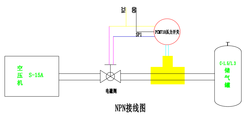 打气泵压力开关接线图图片